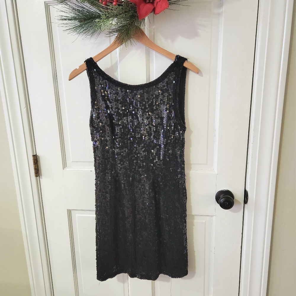 Nite Waves by Samir Suri Women's Silk Sequin Dress